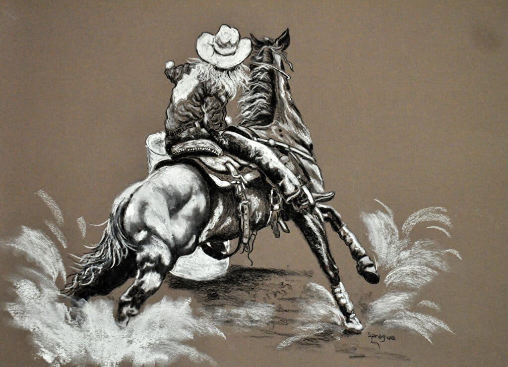 Barrel Racer — Pastel painting by Judy Sprague