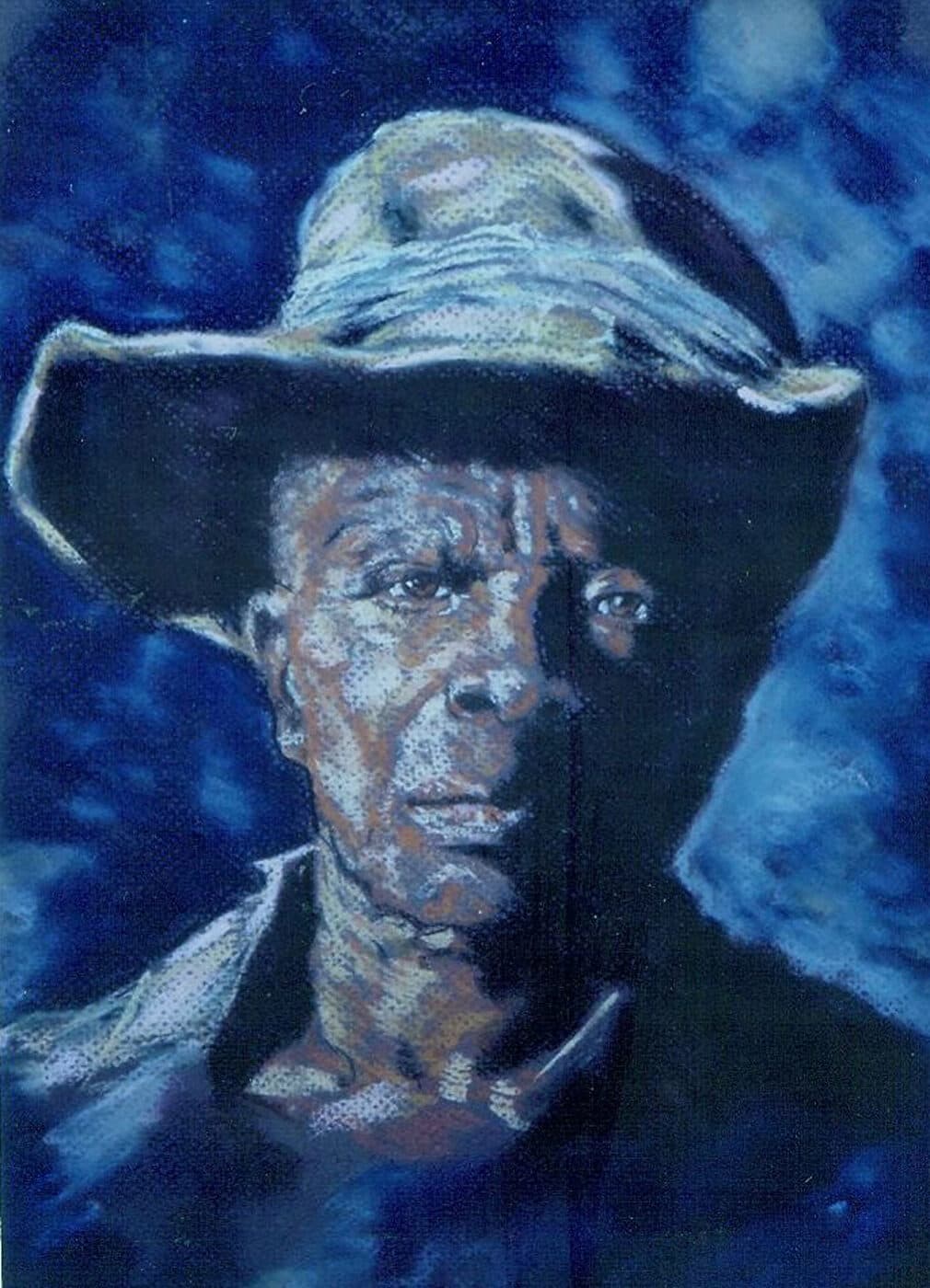 Buffalo Soldier in Blue — Pastel painting by Judy Sprague