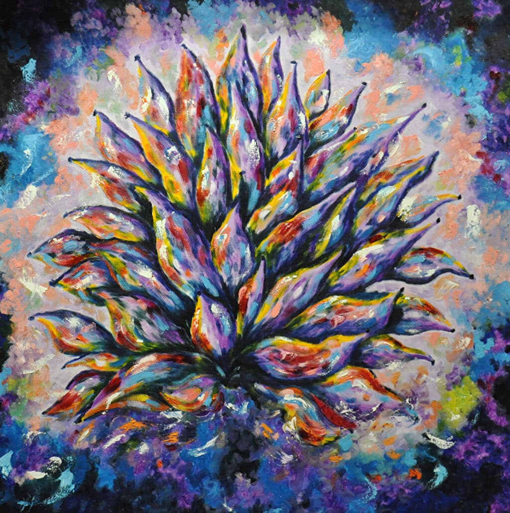 Desert Jewel — agave in soft pastel by Judy Sprague
