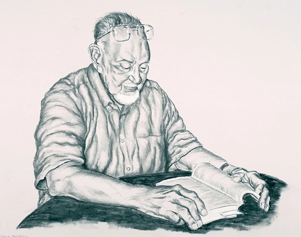 Evening Meditation — Charcoal painting by Judy Sprague
