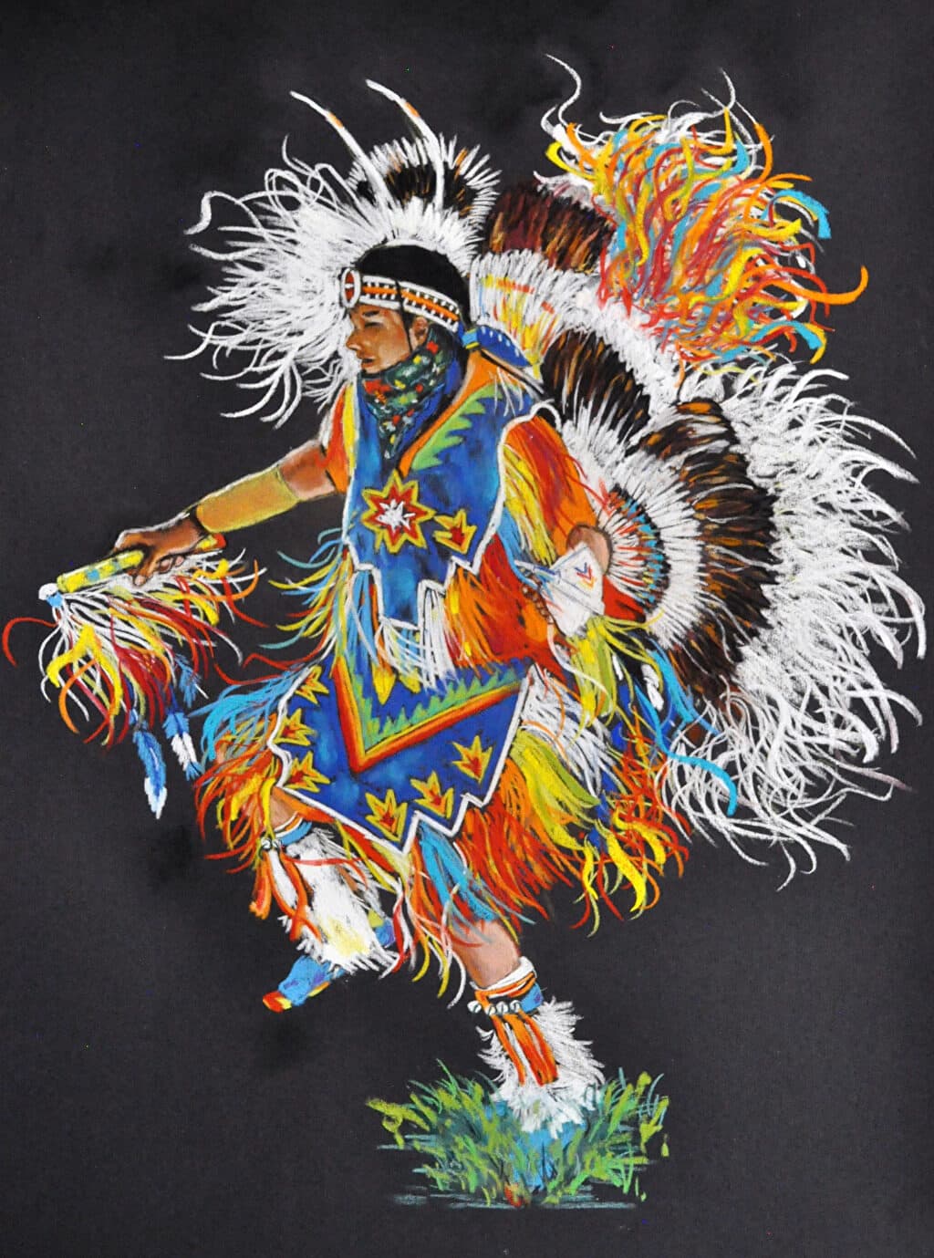 Pow Wow Dancer — Pastel painting by Judy Sprague