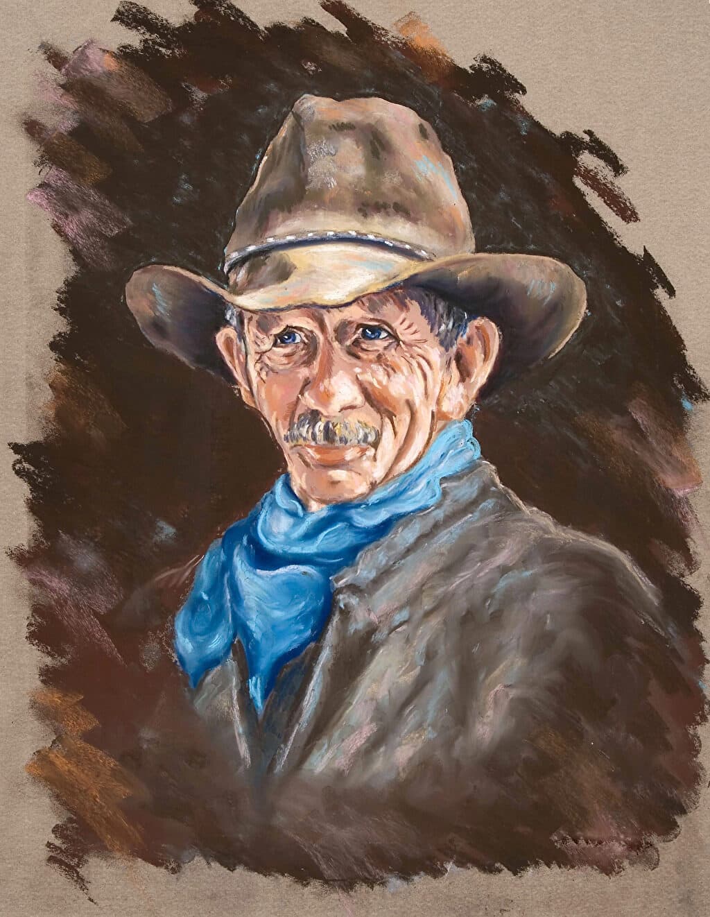 Spicer Arena Cowboy — Pastel painting by Judy Sprague