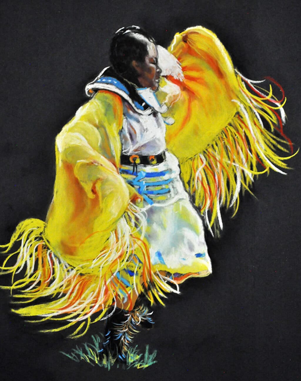 Yellow Ribbon Dancer — Pastel painting by Judy Sprague